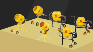 2 wheel portable concrete mixer